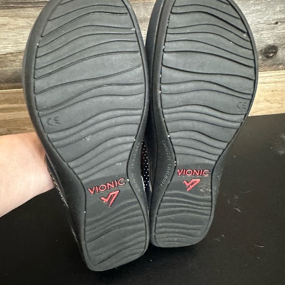 Vionic Blue Kehoe Platform Wedge Heel Gold Studded Flip Flops Women's size 9 - Picture 7 of 8